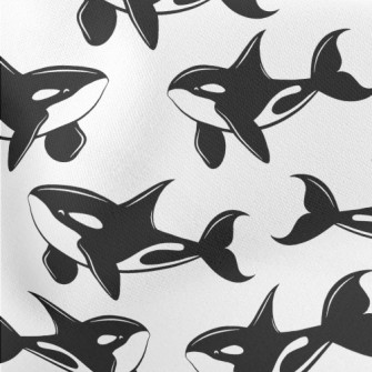 Cute Killer Whale Pattern Lightweight Cotton Poplin