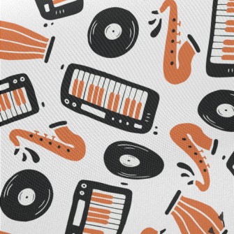 Hand Drawn Jazz Doodles Midweight Cotton Poplin