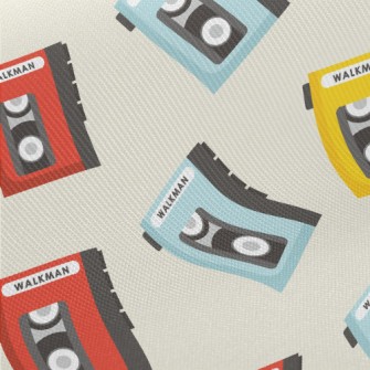 Retro Music Player Midweight Cotton Poplin