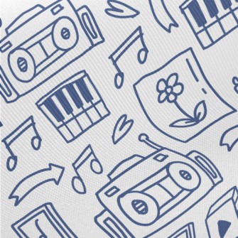 Music Player Doodle Midweight Cotton Poplin