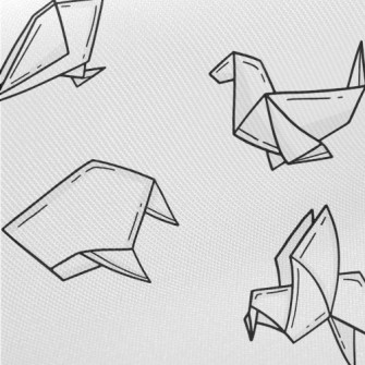 Cute Origami Animals Midweight Cotton Poplin
