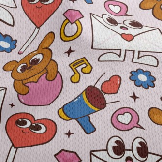 Envelope, Teddy Bear, Heart Ri Athletic Mesh Flat Back