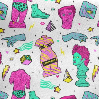 Colorful Abstract Sculptures W Jersey Backed Fleece