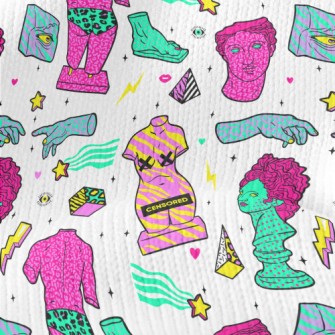 Colorful Abstract Sculptures W Stretch Jersey