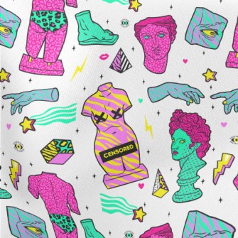 Colorful Abstract Sculptures W Lightweight Cotton Poplin