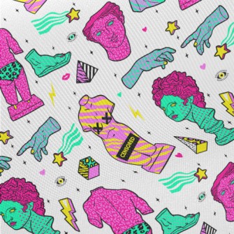 Colorful Abstract Sculptures W Midweight Cotton Poplin