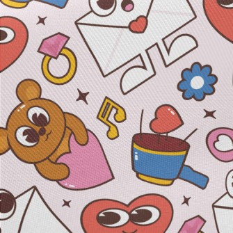 Envelope, Teddy Bear, Heart Ri Midweight Cotton Poplin