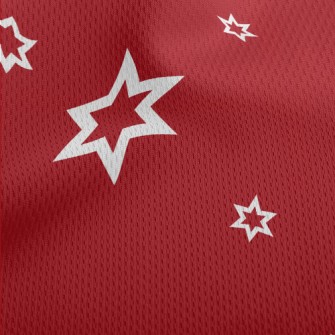 White Stars Of Varying Sizes Athletic Mesh Flat Back