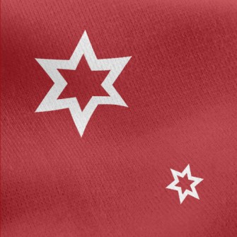 White Stars Of Varying Sizes Jersey Backed Fleece