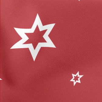 White Stars Of Varying Sizes Lightweight Cotton Poplin