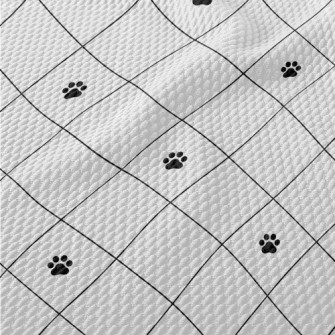 Dog Paw Print Diamond Birdseye Piqué