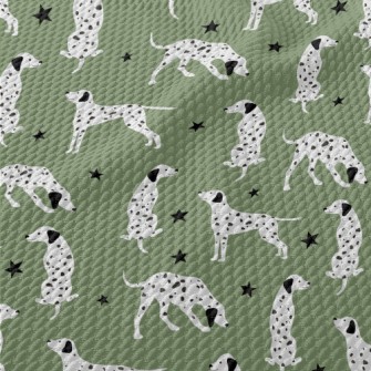 Cute Cartoon Dalmatian Birdseye Piqué