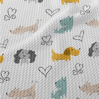 Colorful Puppy Birdseye Piqué