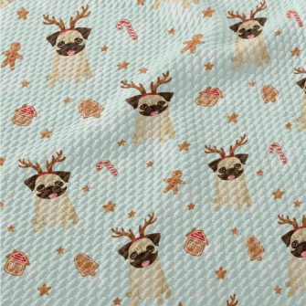 Christmas Pug Birdseye Piqué