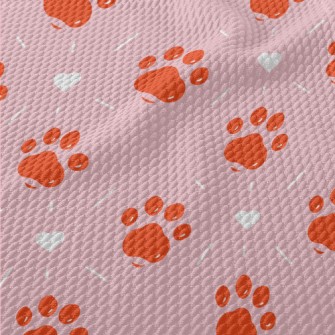 Orange Jelly Dog Paw Print Birdseye Piqué