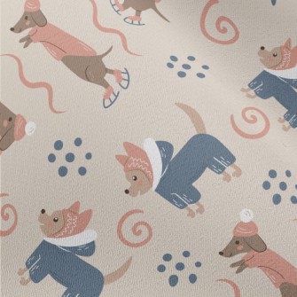 Dachshund Skating In Winter Chiffon