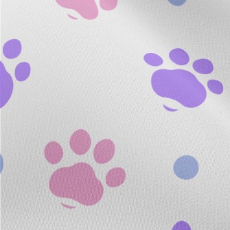 Colored Dog Paw Prints Chiffon