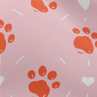 Orange Jelly Dog Paw Print Chiffon