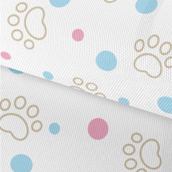 Blue And Pink Dots With Dog Pa Waterproof Oxford