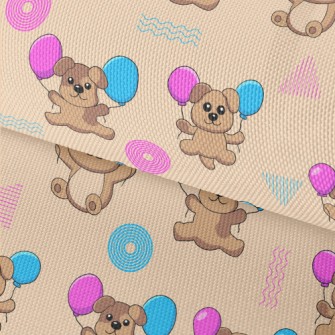 Cute Puppy Holding Balloons Waterproof Oxford