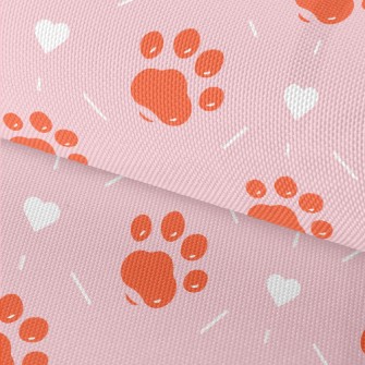 Orange Jelly Dog Paw Print Waterproof Oxford