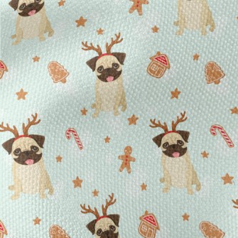 Christmas Pug Waterproof Canvas