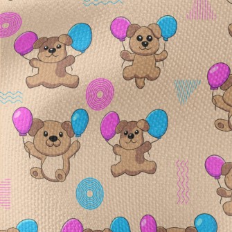 Cute Puppy Holding Balloons Waterproof Canvas