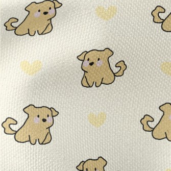 Cartoon Puppy With Love Heart Waterproof Canvas