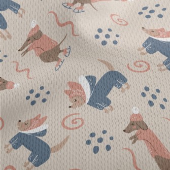 Dachshund Skating In Winter Athletic Mesh Flat Back