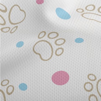 Blue And Pink Dots With Dog Pa Athletic Mesh Flat Back