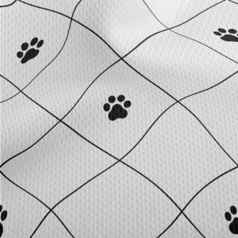 Dog Paw Print Diamond Athletic Mesh Flat Back