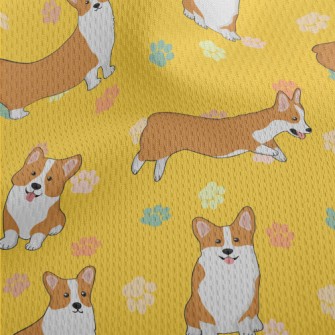 Cute Cartoon Corgi Athletic Mesh Flat Back