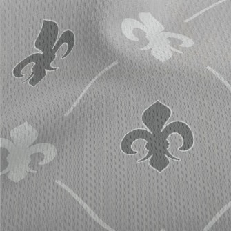 Grey Fleur-de-lis Symbol Athletic Mesh Flat Back