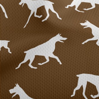 Doberman Pinscher Silhouette Athletic Mesh Flat Back
