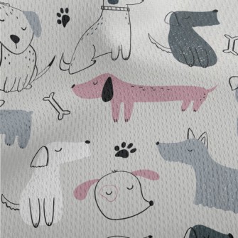 Elegant Hand Drawn Puppy Athletic Mesh Flat Back