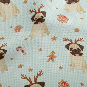 Christmas Pug Athletic Mesh Flat Back