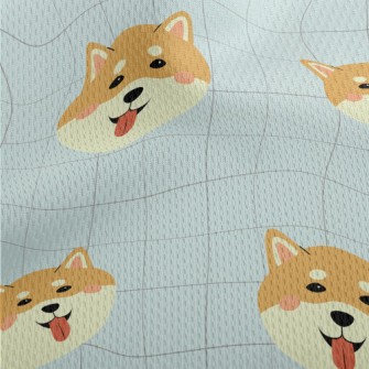 Cute Smiling Shiba Inu Athletic Mesh Flat Back