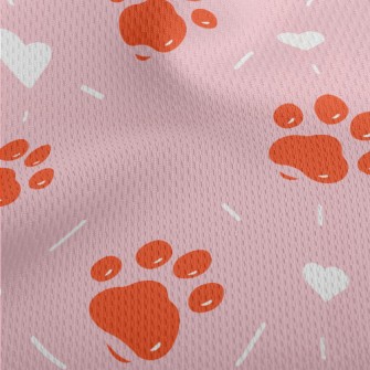 Orange Jelly Dog Paw Print Athletic Mesh Flat Back