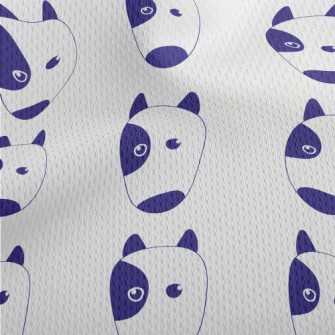 Hand Drawn Blue Dog Athletic Mesh Flat Back