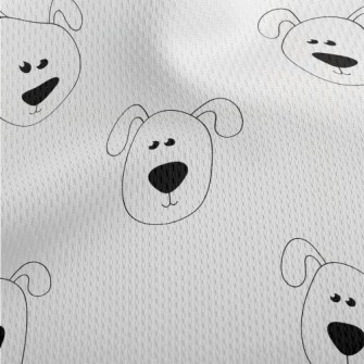 Hand Drawn Folded Ear Puppy Athletic Mesh Flat Back