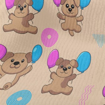 Cute Puppy Holding Balloons Terry
