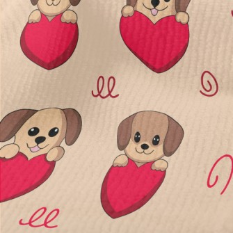 Cute Puppy Holding Love Heart Terry