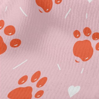 Orange Jelly Dog Paw Print Terry
