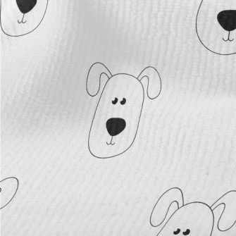 Hand Drawn Folded Ear Puppy Terry