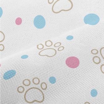 Blue And Pink Dots With Dog Pa Performance Linen