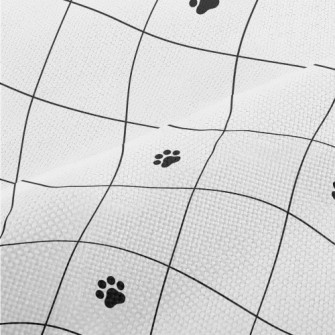 Dog Paw Print Diamond Performance Linen
