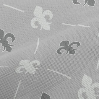 Grey Fleur-de-lis Symbol Performance Linen