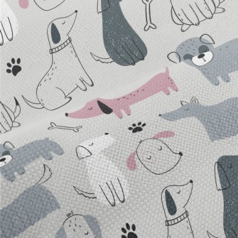 Elegant Hand Drawn Puppy Performance Linen