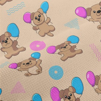 Cute Puppy Holding Balloons Performance Linen