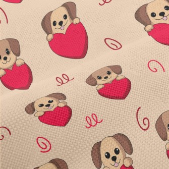 Cute Puppy Holding Love Heart Performance Linen